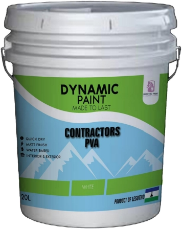 Dynamic Paint Contractors Matt Finish PVA 20L bucket